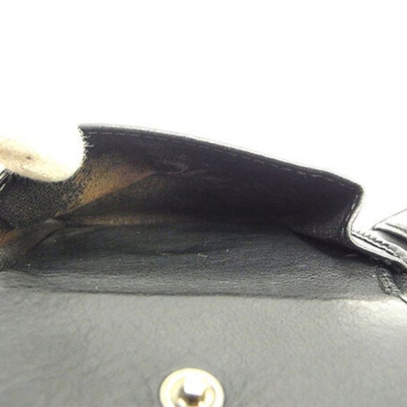 Gucci Wallet Purse Bifold Guccissima Black Silver Mens Authentic Used Y6904 - Picture 6 of 6